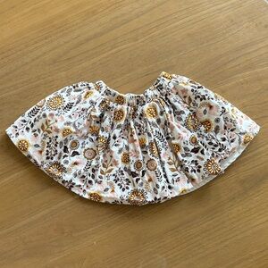 Floral Patterned Corduroy Lined Skirt